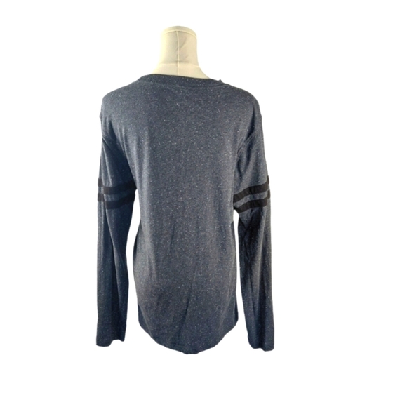 Disney Mickey Mouse Gray Speckled Long Sleeve Graphic Tee L Comfy Lounge Casual - Picture 3 of 6